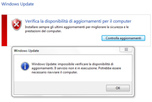 windows update non funziona aggiornamenti