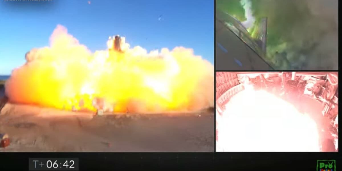 video schianto esplosione razzo spacex elon musk marte