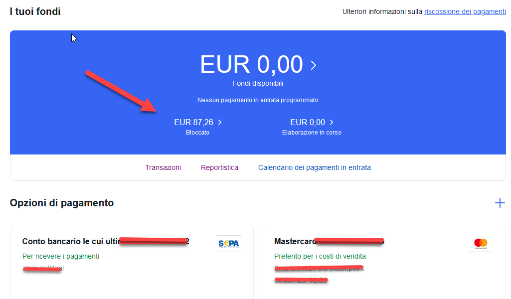 come vedere pagamenti sospeso ebay