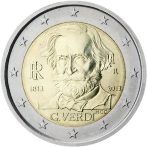 quanto vale la moneta da 2 euro giuseppe verdi 2013