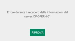 risolvere errore durante il recupero delle informazioni dal server df-dferh-01