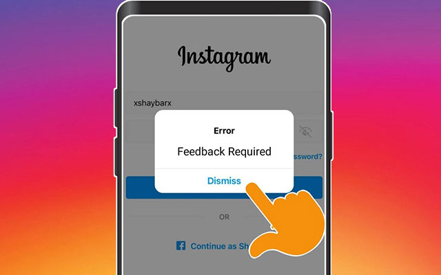 Risolvere errore feedback required Instagram